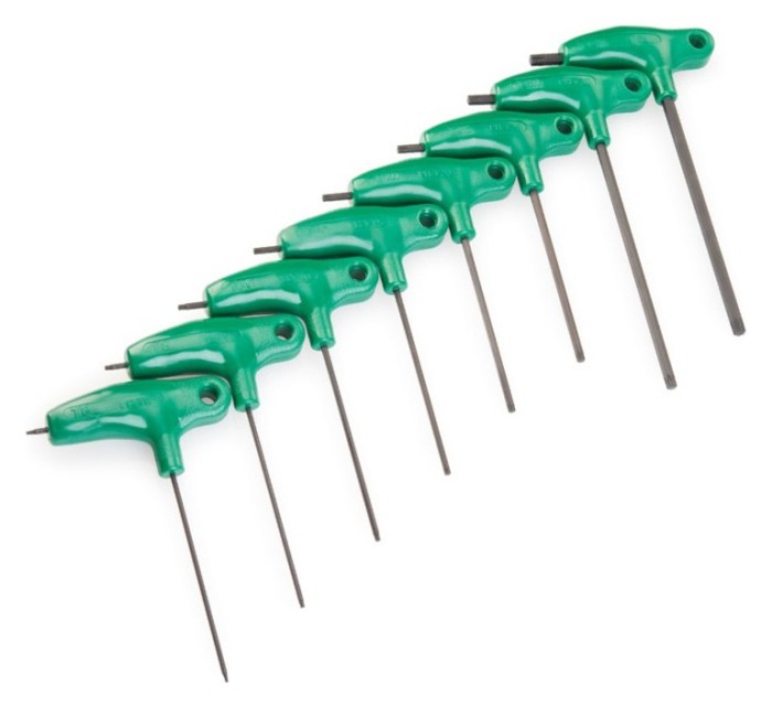 Набор торксов Park Tool PH-T1.2 T6/T8/T10/T15/T20/T25/T30/T40 с L-образной пластиковой ручкой