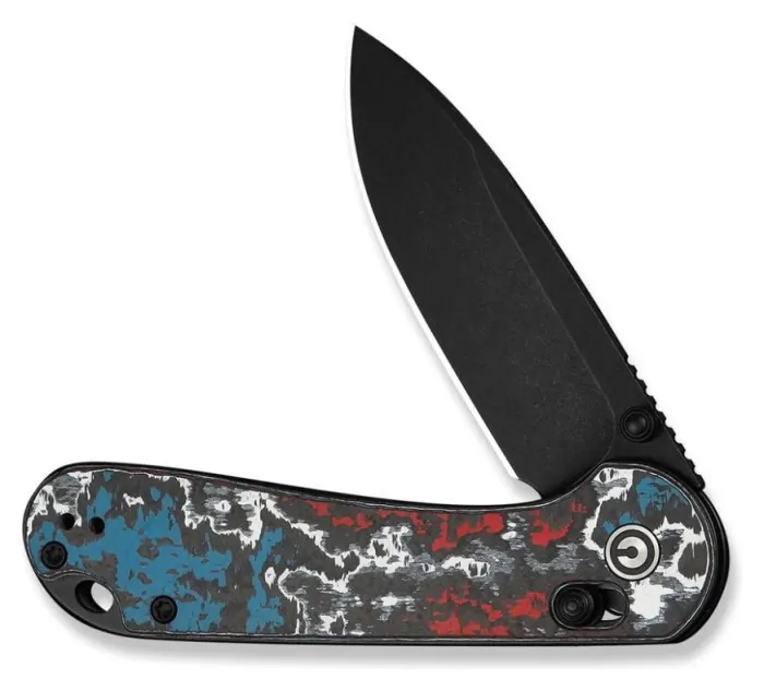 Нож складной карманный Civivi Elementum (Crossbar Lock), (7.51 см) CPM S35VN / Nebula FatCarbon Fiber черный/красный/синий/белый