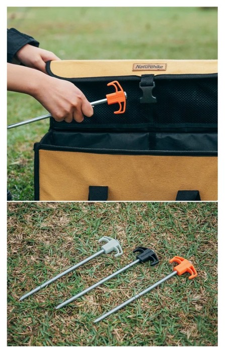 Кілки металеві Naturehike NH21YW133, 25 см, помаранчеві 2 шт.