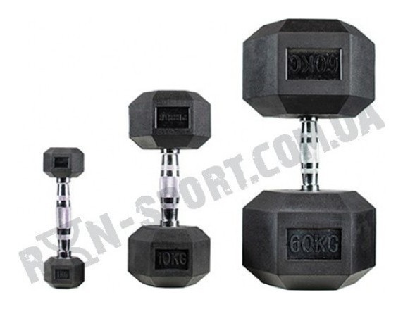 Гантели шестигранные Rubber Hexagon Dumbbell. Цена за 1 кг