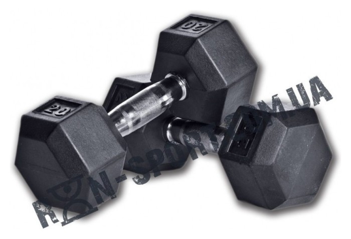 Гантели шестигранные Rubber Hexagon Dumbbell. Цена за 1 кг