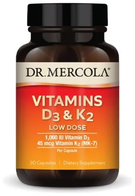 Vitamins D3 & K2 Low Dose - 30 caps