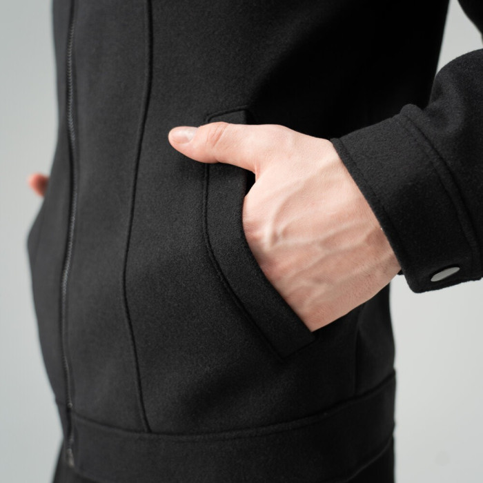 Стильное пальто Slavni черное, Пальто демисезонное Slavni Ego черное