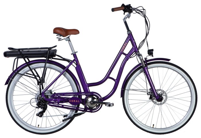 Велосипед з електроприводом 28" AL Dorozhnik eCORAL DD FR рама-19" 48B 13А*г 500Вт фіолетово-синій 2026, укр, укр