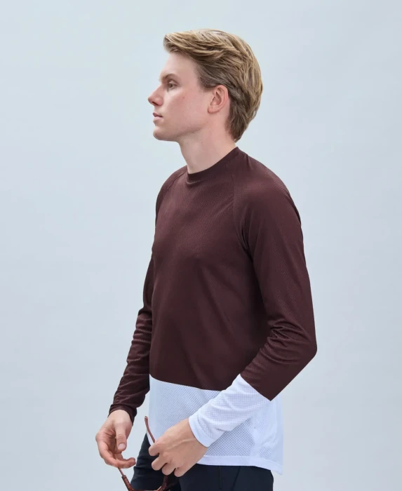 Джерси мужское с длинным рукавом POC MTB Pure LS Jersey, Axinite Brown/Hydrogen White