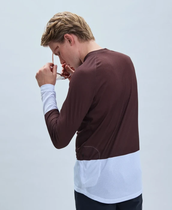 Джерси мужское с длинным рукавом POC MTB Pure LS Jersey, Axinite Brown/Hydrogen White