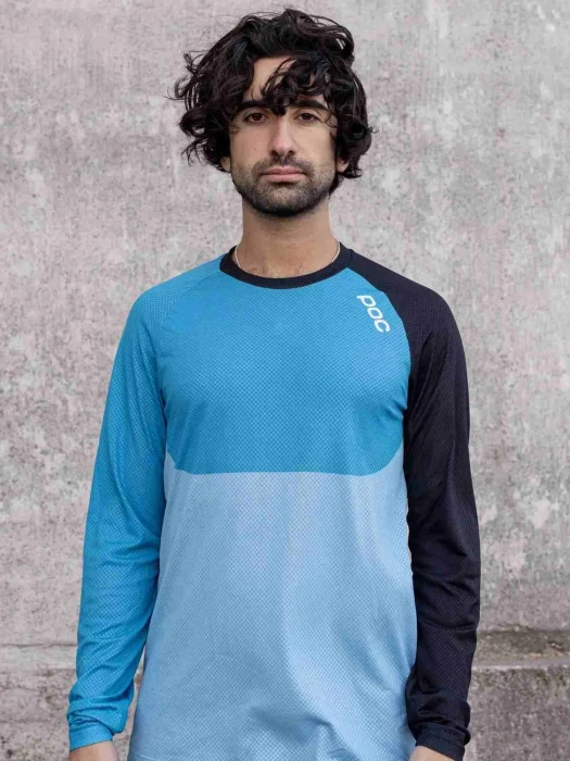 Джерси мужское с длинным рукавом POC MTB Pure LS Jersey, Axinite Brown/Hydrogen White