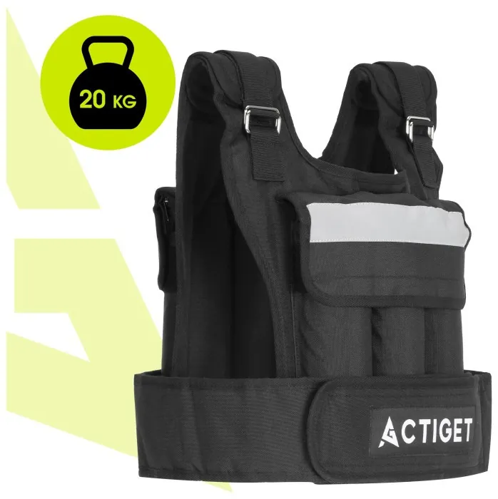 Жилет-утяжелитель для тренировок Actiget 20 кг с переменным весом ACT0124 Black