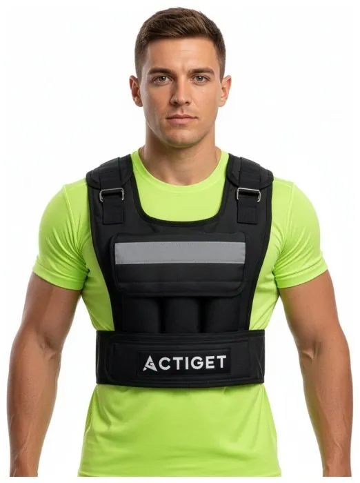Жилет-утяжелитель для тренировок Actiget 20 кг с переменным весом ACT0124 Black