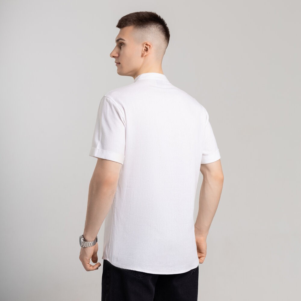 Чоловіча сорочка з коротким рукавом біла Pobedov Molodist'