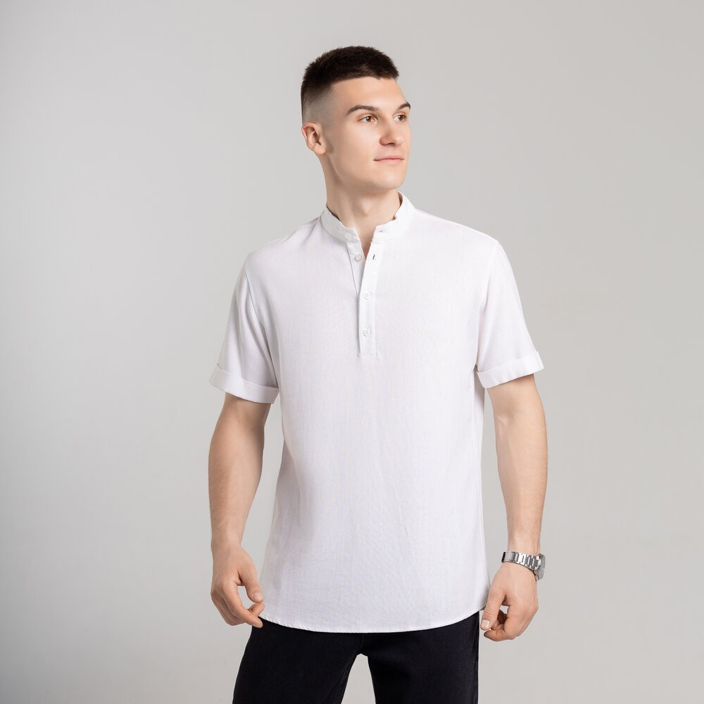 Чоловіча сорочка з коротким рукавом біла Pobedov Molodist'