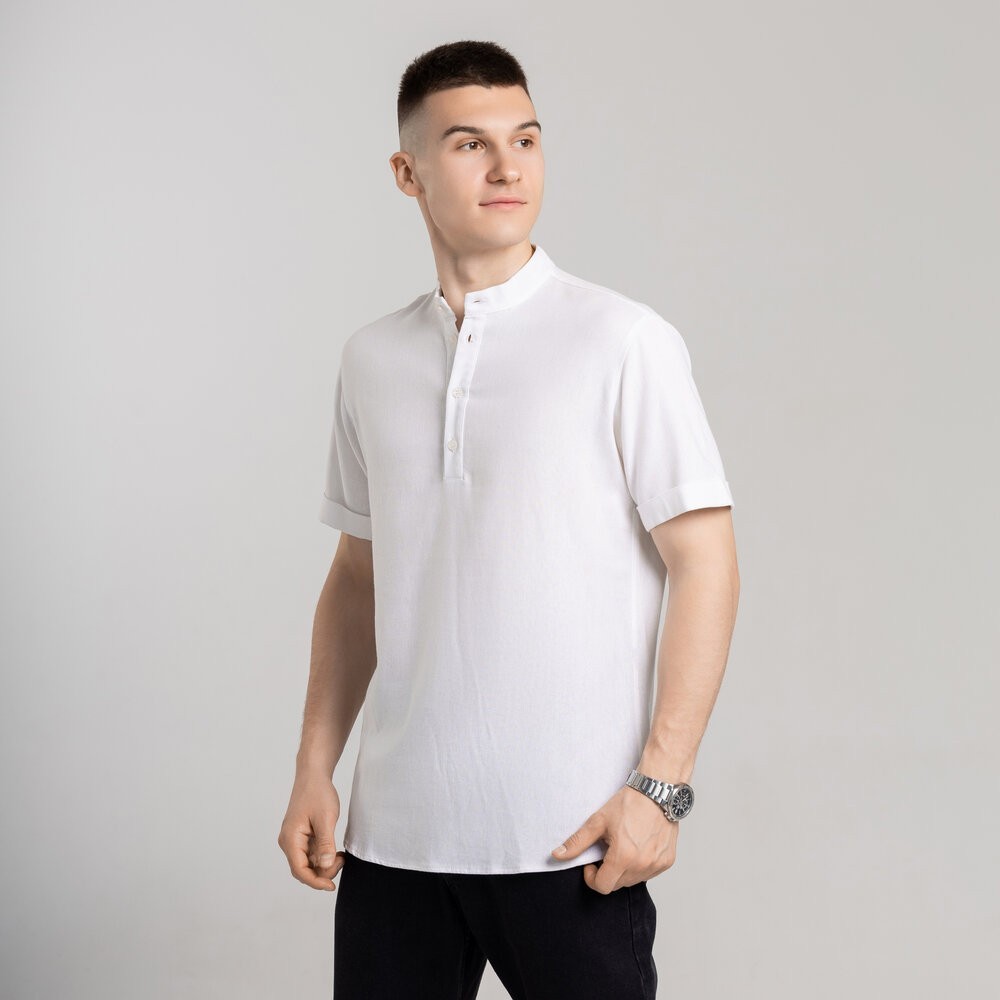 Чоловіча сорочка з коротким рукавом біла Pobedov Molodist'