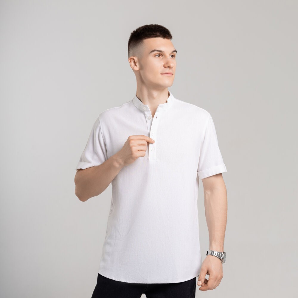 Чоловіча сорочка з коротким рукавом біла Pobedov Molodist'