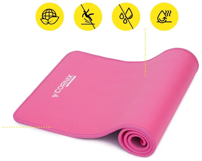 Коврик спортивный Cornix NBR 183 x 61 x 1 cм для йоги и фитнеса XR-0097 Pink/Pink