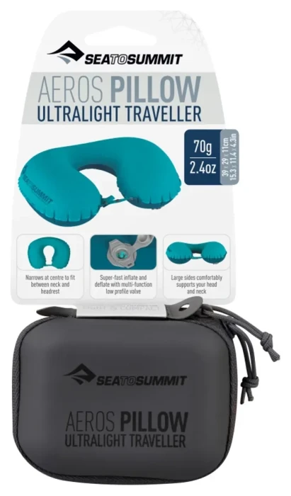 Подушка надувная Sea to Summit Aeros Ultralight Pillow Traveller, 11х39х29см, Grey