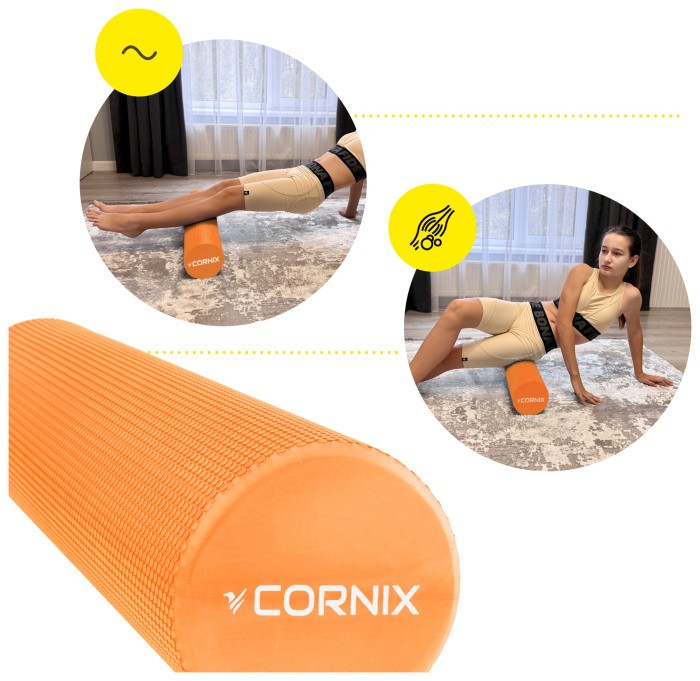 Масажний ролик Cornix EVA+ 60 x 15 см (валик, роллер) XR-0307 Orange