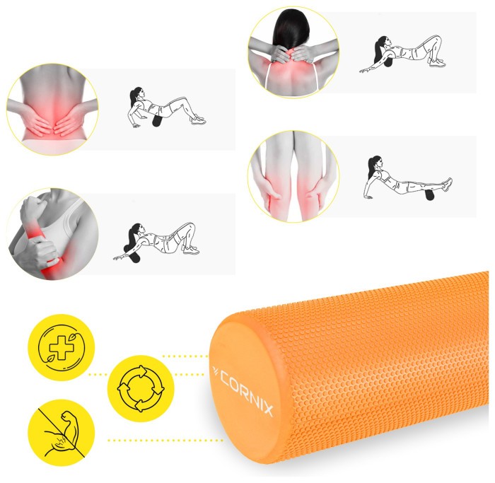 Масажний ролик Cornix EVA+ 60 x 15 см (валик, роллер) XR-0307 Orange