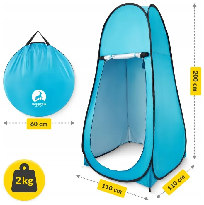 Намет туалет-душ, переодягальня Mountain Goat Pop-Up 200 x 110 x 110 см саморозкладний Sky Blue (P-5905973401456)