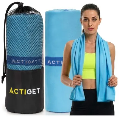 Рушник спортивний Actiget 180 x 100 см з мікрофібри ACT0193 Sky Blue
