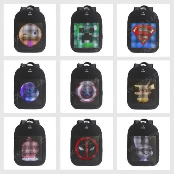 Рюкзак с LED экраном Sobi Pixel SB9702 Black