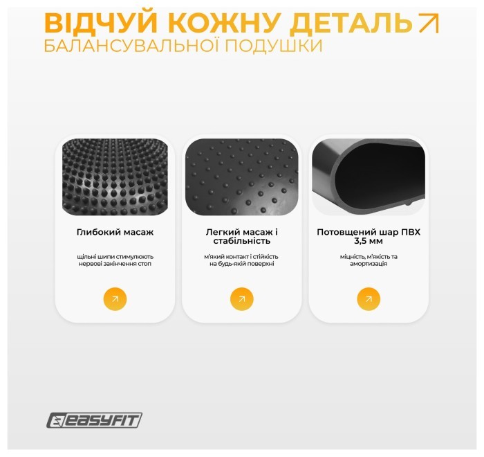 Балансировочная массажная подушка EasyFit Черный