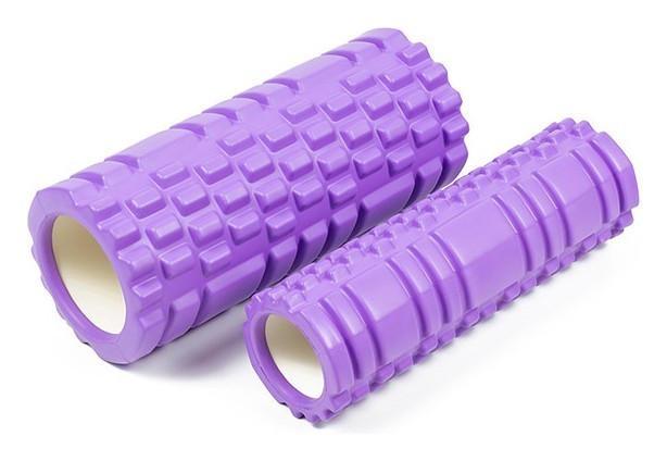 Масажний ролик EasyFit Grid Roller Double 33 см Фіолетовий