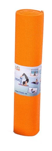 Йога мат GreenCamp 4мм (61 * 173) PVC, помаранчевий, укр