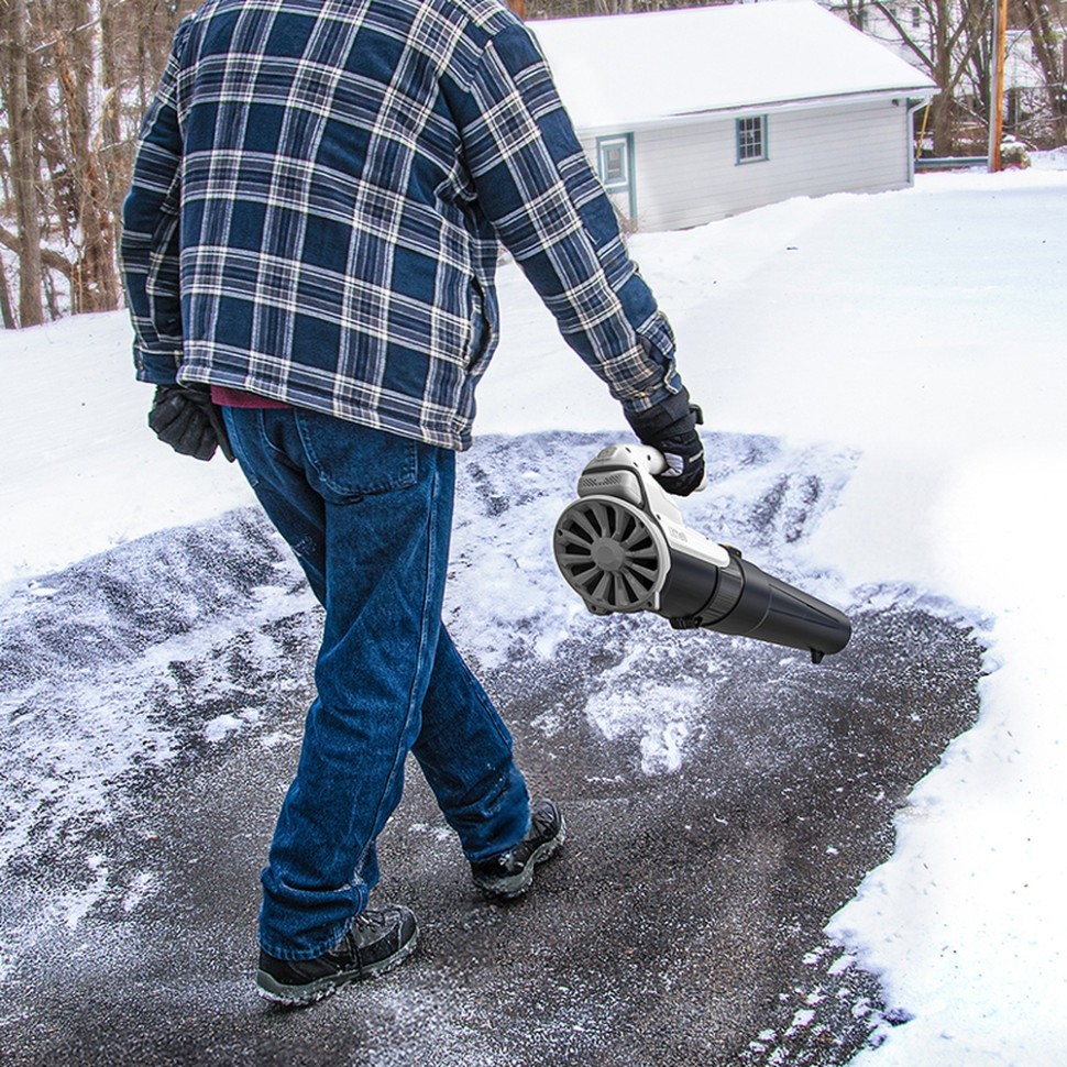 Акумуляторна повітродувка садова Litheli, живлення від павербанку (УМБ Litheli Power Bank 10000 mAh, 45 W, 2А в комплекті)