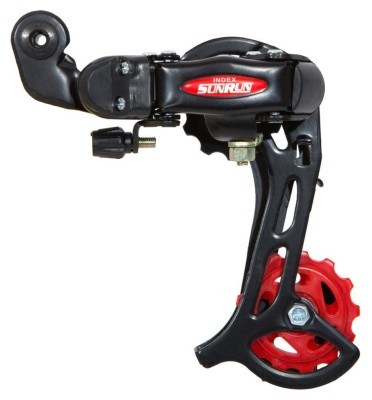 Перемикач задн. 7 індекс max-34T під болт SUNRUN RD-HG-40A  чорний з червоним середня лапка