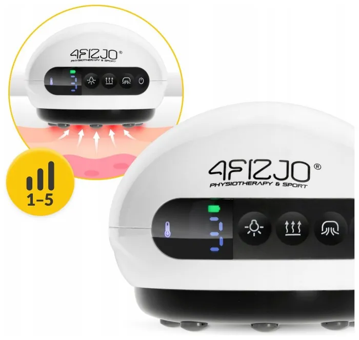 Масажна вакуумна банка 4FIZJO акумуляторна з ІЧ прогрівом White (P-5907739318688)