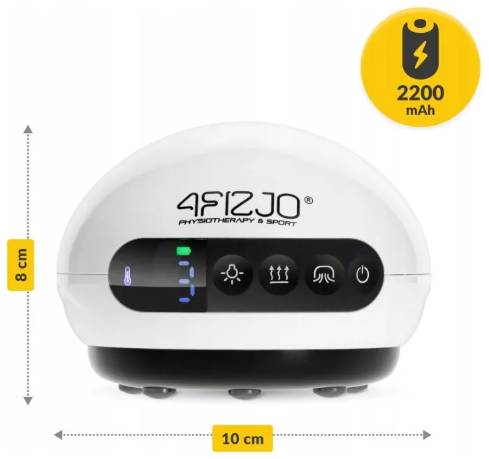 Масажна вакуумна банка 4FIZJO акумуляторна з ІЧ прогрівом White (P-5907739318688)
