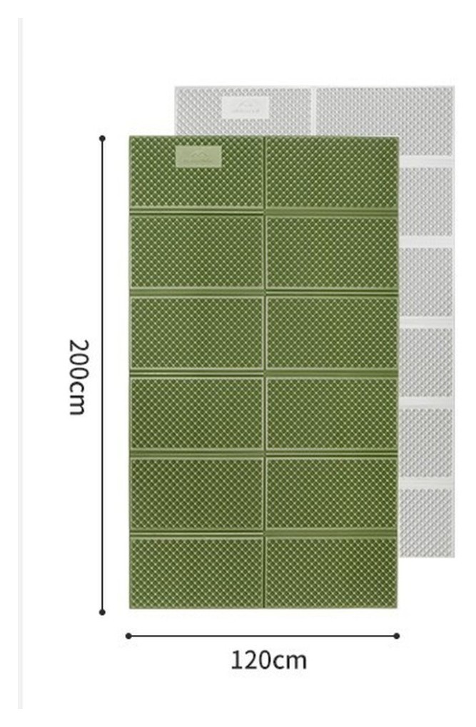 Килимок туристичний складаний двомісний IXPE Naturehike CNK2450WS044 з алюмінієвою плівкою, 200x120x1.8 см, оливковий, укр, укр