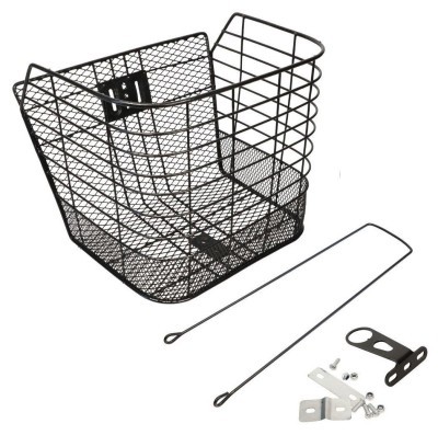 Корзина Сталь под болт и на рулевую колонку 24-28" 340*270*260 мм со стойкой 400L 25,4" CK-001B черный