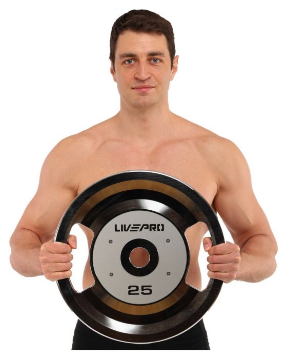 Блинчики диски стальные 2 Handle металлическая втулка LiveUp LP8338-25 ø51мм 25кг серый