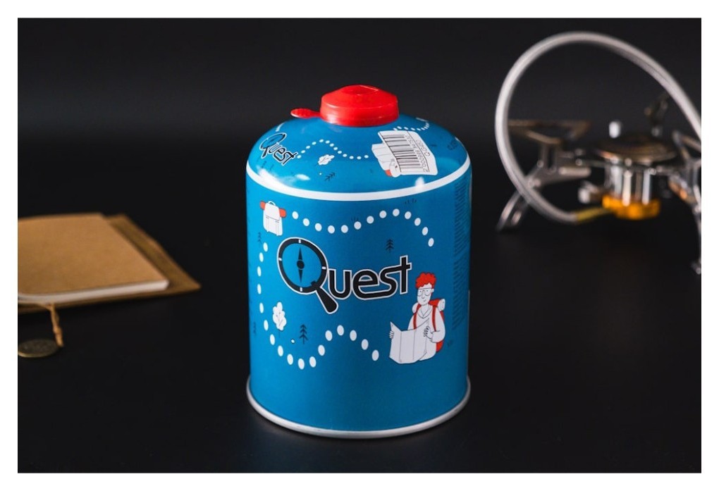 Набор Газовая горелка BRS-1 складная + Газовый баллон резьбовый бутановый Quest, 450гр