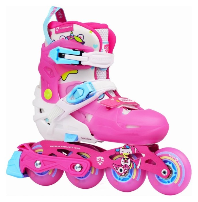 LED Детские раздвижные ролики Flying Eagle L6 Lumos розовые 38-42