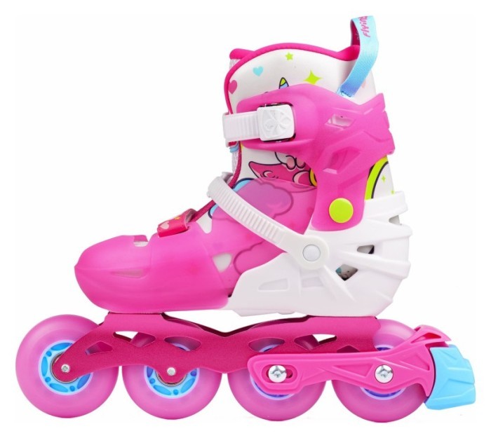 LED Детские раздвижные ролики Flying Eagle L6 Lumos розовые 38-42