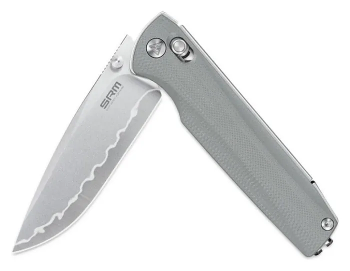 Нож складной туристический SRM Terrier 258L-GK2 (9.3 см) 140Cr, G10 серый