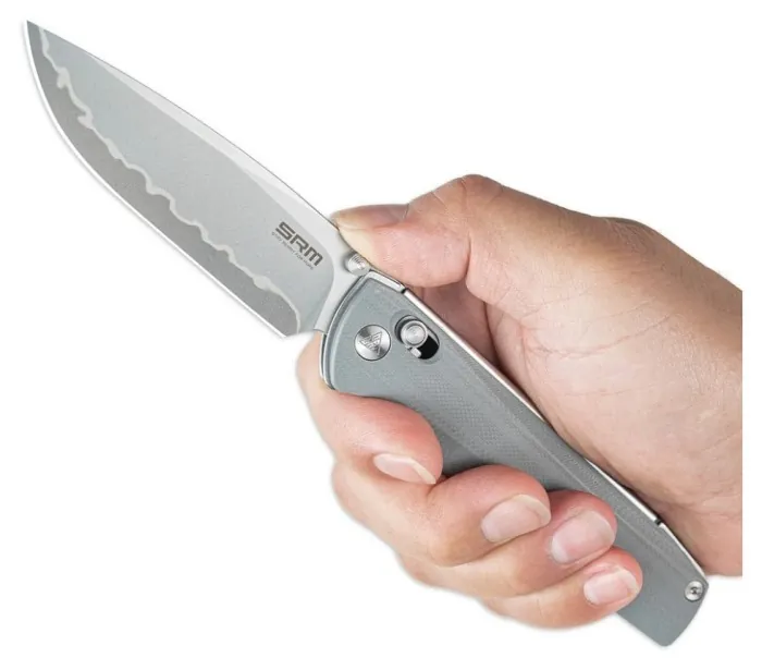 Нож складной туристический SRM Terrier 258L-GK2 (9.3 см) 140Cr, G10 серый