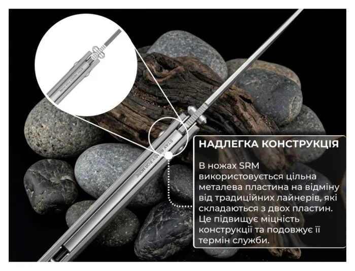 Нож складной туристический SRM Terrier 258L-GK2 (9.3 см) 140Cr, G10 серый