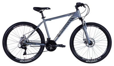 Велосипед AL 26" Discovery BASTION DD FR рама-18" серо-черный (матовый) 2024