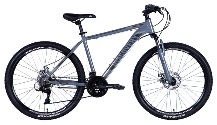 Велосипед AL 26" Discovery BASTION DD FR рама-18" серо-черный (матовый) 2024