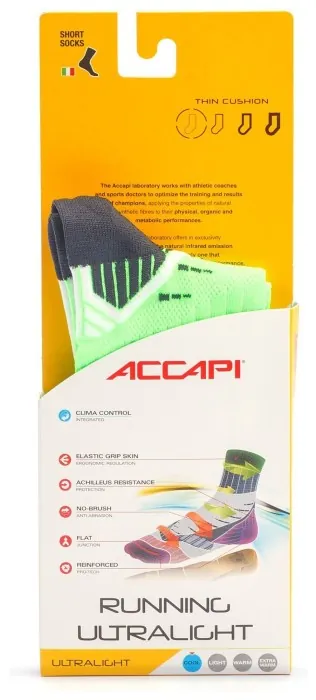 Термошкарпетки Accapi Running UltraLight, Green Fluo, 34-36