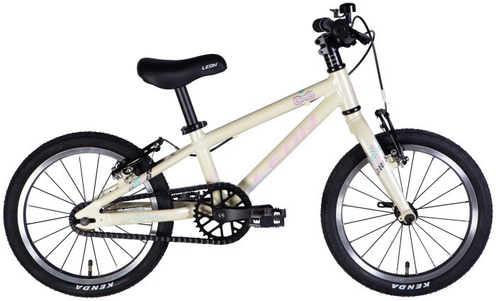 Велосипед AL 16" Leon GO Vbr FR рама-8" бежевый с розовым 2025