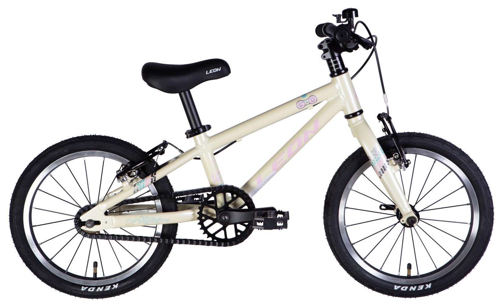 Велосипед AL 16" Leon GO Vbr FR рама-8" бежевий з рожевим 2025