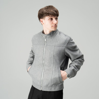 Стильное пальто Slavni серый меланж, Пальто демисезонное Slavni Ego серый меланж