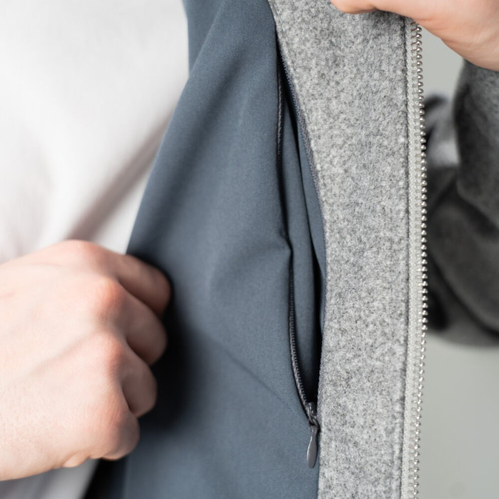 Стильное пальто Slavni серый меланж, Пальто демисезонное Slavni Ego серый меланж