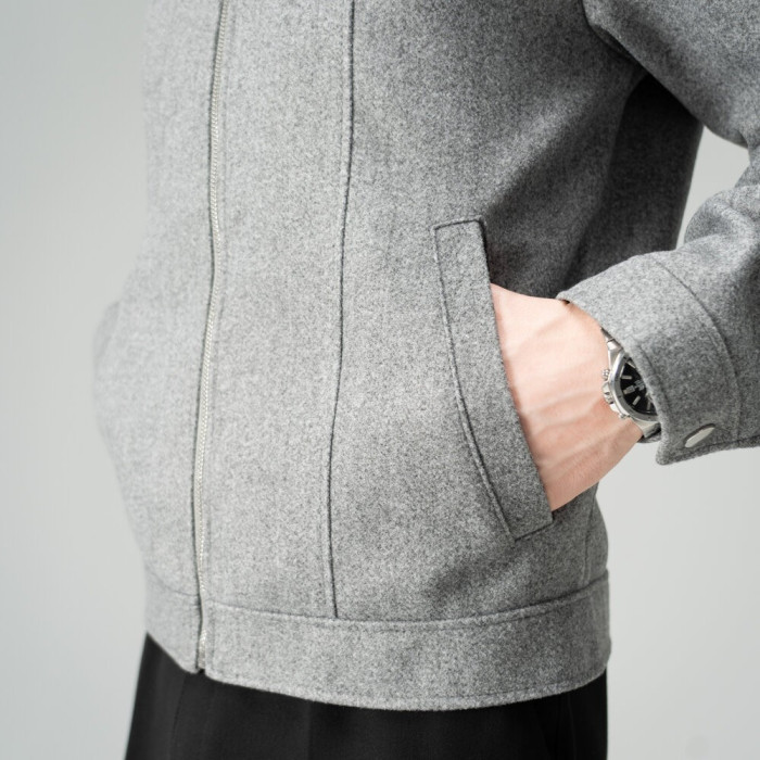 Стильное пальто Slavni серый меланж, Пальто демисезонное Slavni Ego серый меланж