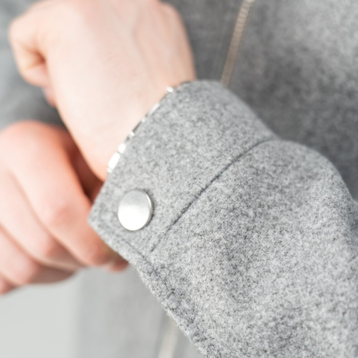 Стильное пальто Slavni серый меланж, Пальто демисезонное Slavni Ego серый меланж