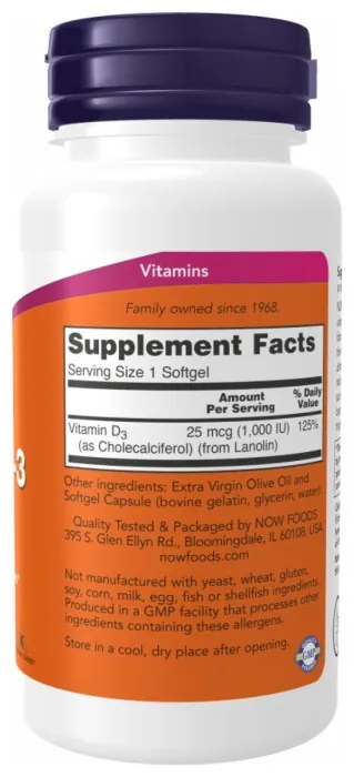 VIT D-3 1000 IU - 180 sgels